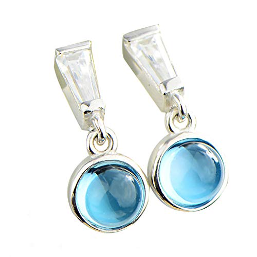 Pendientes de plata de ley 925 MIYUAN con circonita azul, el regalo ideal de mujer