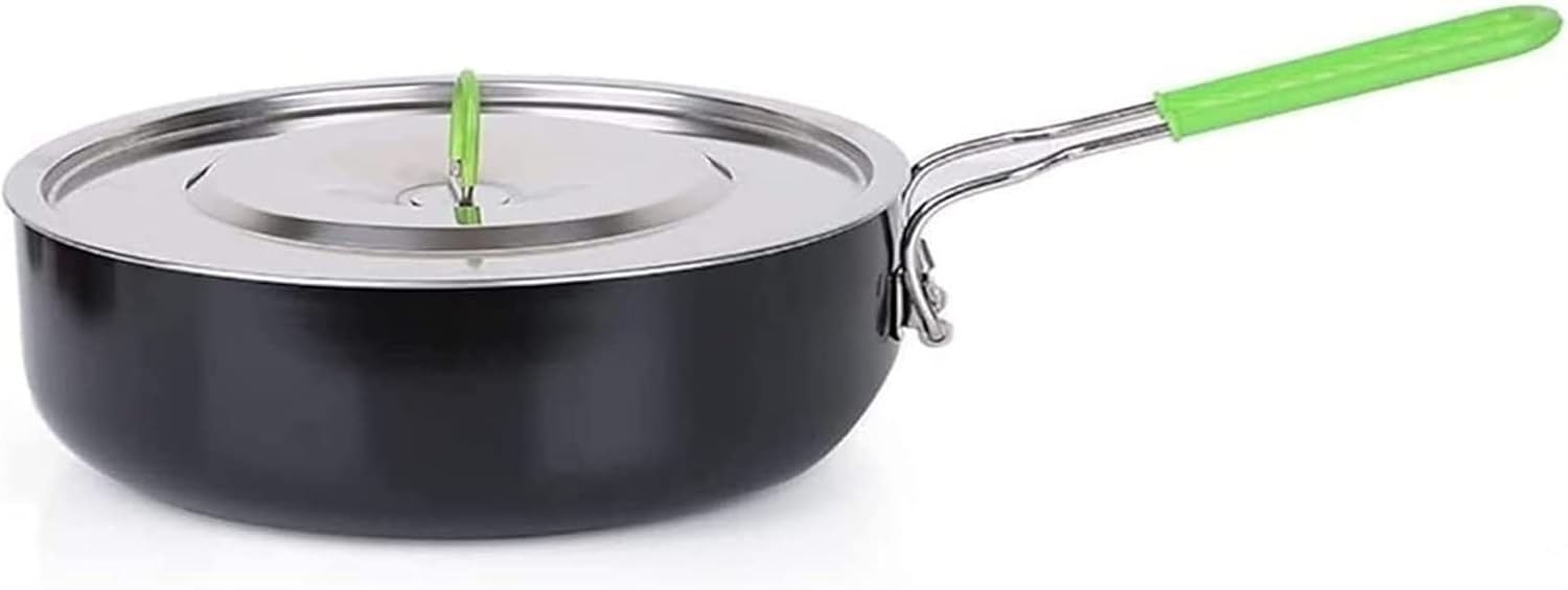 Portable Non-Stick Aluminum Alloy Wok & Milk Pot Set - Outdoor Cookware for Soup & Cooking, Folding Design for Easy Sto, Ideal for Household Use