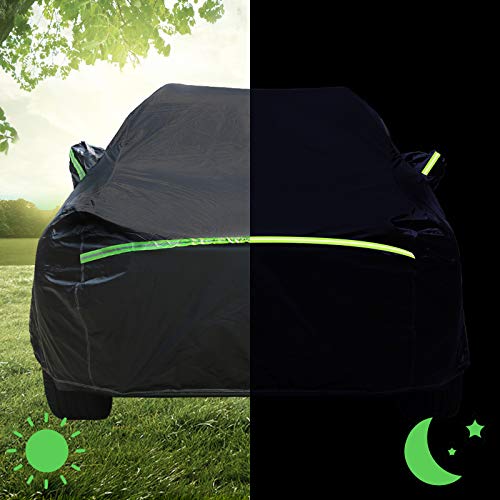 Image of BORDAN Waterproof Car Cover for Wrangler 1987-2023, Black Car Covers Snowproof All Weather Protection, Full Car Cover for Wrangler JK, JL, CJ, YJ, TJ (4 Doors)