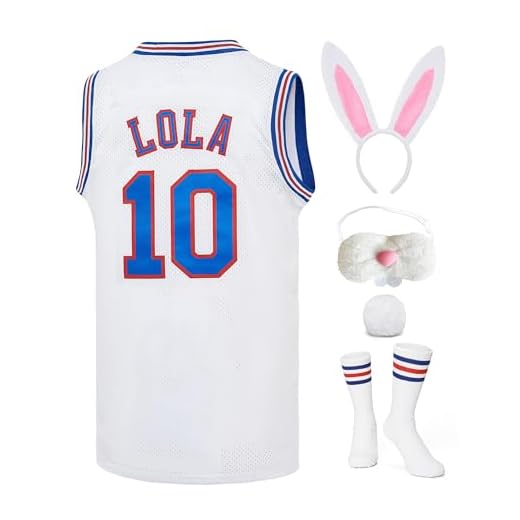 GUCILV Mens Space Movie Jersey Lola #10 Basketball Jerseys Sports Jersey White Large