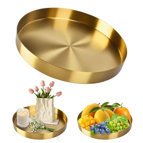 Cable Leader 1 Stück Goldenes Edelstahl-Tablett, Durchmesser 20 cm,...