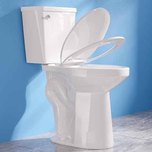 Simple Project 21 Inch High Toilet Elongated With Comfort Chair Seat, 1.28 Gpf Powerful Single Flush Extra Tall Toilet, 12 Inch Rough In Bathrooms Comfort Height Toilet For Seniors & Tall Person