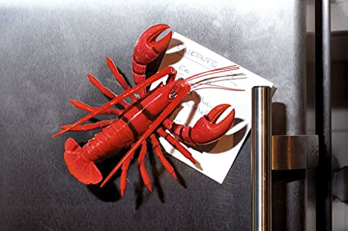 Moses Wackelmagnet Hummer | Deko Magnet für die Küche, Metall, Rot, 12.5 x 9 x 3.5 cm