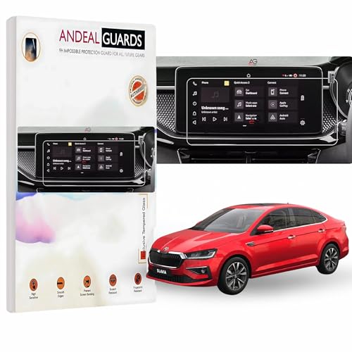Image of 10-Inch Infotainment System Screen Protector For SKODA SLAVIA | Transparent & Durable Screen Guard Car Accessories | Breakproof & Smudge Resistant | Car Tempered Glass