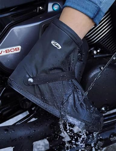 Image of Waterproof Shoe Covers for Rain & Snow, Non-Slip Reusable Overshoes with Zipper - Durable Shoe Protectors for Hiking, Cycling, Outdoor Activities,Rain Boots for Men, Women & Kids