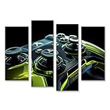 islandburner Bild auf Leinwand Neon beleuchteter futuristischer Spielcontroller für Spielzimmer Gaming-Enthusiasten Elektronikladen Bilder Wandbilder Poster