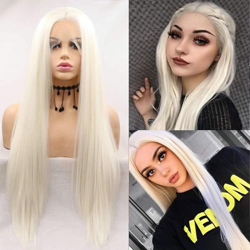 Platinum Blonde Lace Front Wig for Women Natural Realistic L