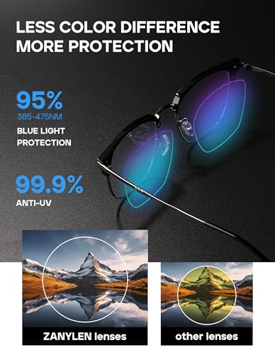 Image of ZanyLen Blue Light Blocking Glasses Men Computer Gaming Glasses For Mens