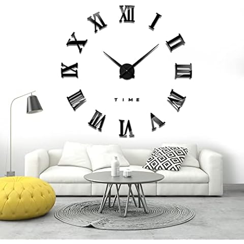 iKALULA DIY 3D Wanduhren, DIY Wanduhr Modern Design Acryl Wanduhren Wandtattoos Dekoration Uhren DIY Aufkleber Wanduhr Cover