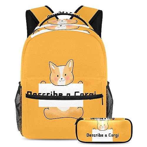 Sac à dos de voyage Corgi pour étudiant idéal pour les cours et les sorties de week-end