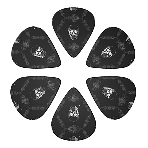 FUCVNPZ Lot de 6 médiators en celluloïd, motif tête de mort effrayante, fins, moyens et lourds pour guitares acoustiques… - Les Beatles, Paul McCartney, John Lennon, RIngo Starr, George Harrison FUCVNPZ Lot de 6 médiators en celluloïd, motif tête de mort effrayante, fins, moyens et lourds pour guitares acoustiques… – Image 3