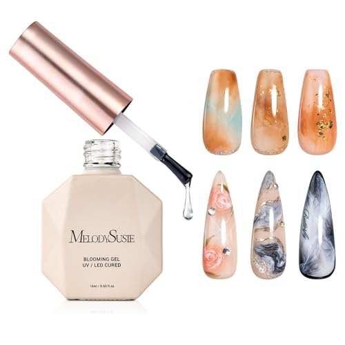 MelodySusie Clear Blooming Gel for Nail Design Marble Watercolor UV Gel Nail Polish Spreading Effect Sheer Painting Gel Nail Art Supplies Nail Salon Manicure at Home for Women 0.53 Fl Oz