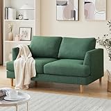 Busaurus Loveseat Sofa 56', Small Couches for Small Spaces Love Seat with 2-Seat Upholstered Cushion, Mid Century Modern Sofa Couches for Living Room, Deep Couch for Bedroom, Apartment, Green