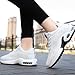 Toumov Womens Running Shoes Mesh Breathable Gym Work Fashion Sneakers Lightweight Arch Support Walking Shoes Non-Slip Tennis Sneakers Workout Gym Training Sneaker Trainers White