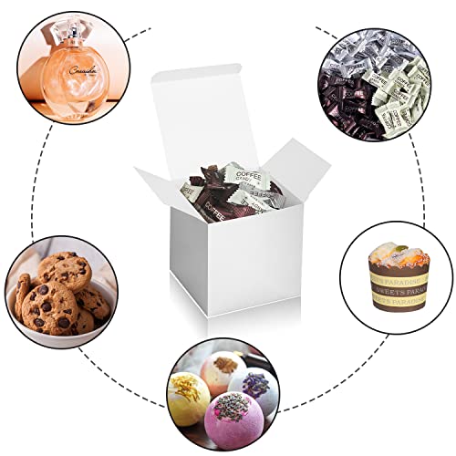 Doyide 100 Pack Small Gift Boxes, 3X3X3 Inches Favor Boxes Silver Paper Gift Boxes With Lids For Presents, Crafting, Cupcake Boxes, Gifts, Candy Boxes For Wedding Party Bridal Shower Baby Shower Favors #TOP3