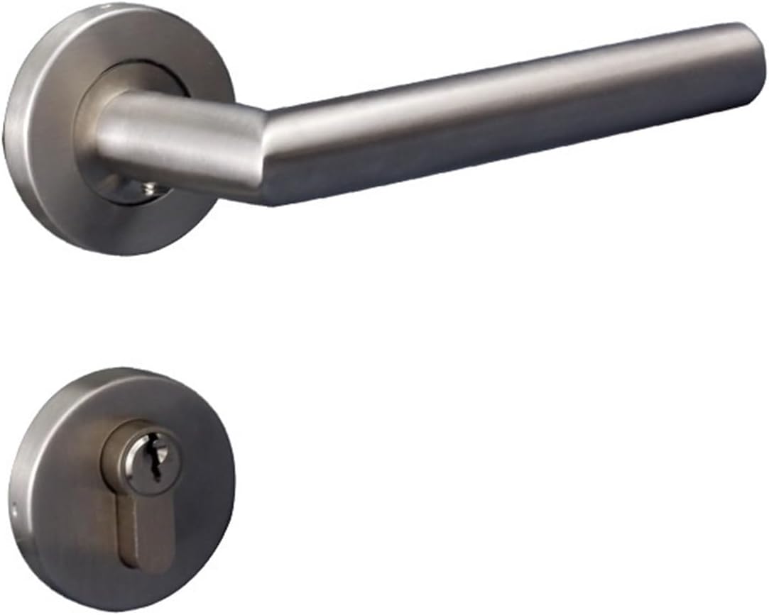 304 Stainless Steel European Standard Door Lock Bedroom Door Magnetic Silent Lock Stainless Steel Elbow Hollow Door Handle Lock