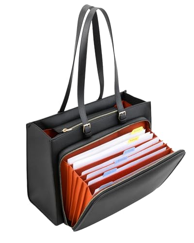 Teacher Tote Bag with Accordion File Pocket, Large Teacher Work Tote Bag for Women, Waterproof, Fits 15.6