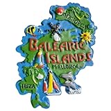 Imán para nevera de las Islas Baleares, España, recuerdo de viaje, decoración de nevera, colección 3D