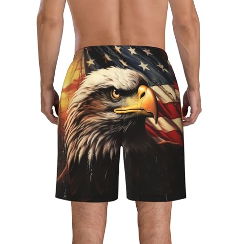 Flag and Eagle Men's Casual Shorts Drawstring Summer Beach Shorts Quick Dry Bathing Suits Hawaii Swim Trunks3