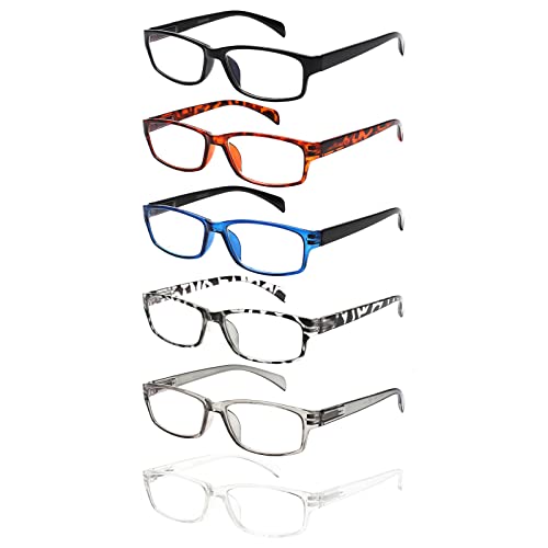 Image of JOSCHOO Computer Reading Glasses for Women and Men 6 Pack Blue Light Blocking Spring Hinge Readers