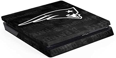 Skinit Decal Gaming Skin Compatible with PS4 Slim - Officially Licensed NFL New England Patriots Black & White Design
