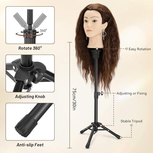 Tête de mannequin d'entraînement 61 cm avec trépied et support table - 4