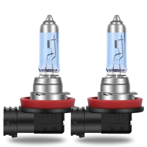 Briteye Bombillas H11 Halógenas 4300K Luz Blanca Amarillenta 12V 55W Faros de Coche (2 piezas)