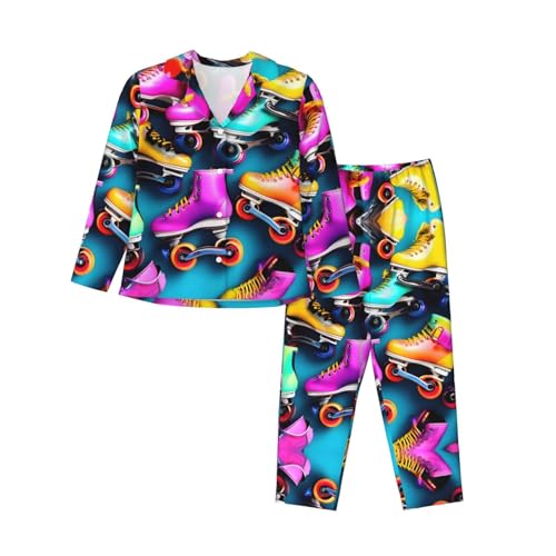 Pyjama imprimé patins à roulettes EdWal ensemble cadeau idéal femme