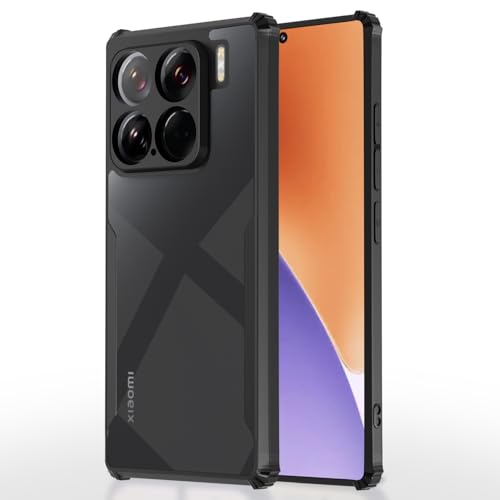 Image of Pikkme Crystal Clear Transparent Back Cover | Ultra Hyrbid | Full Camera Protection | Raised Edge | Bumper Case for Xiaomi 15 5G (Black)