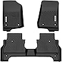 OEDRO Floor Mats Compatible for 2020-2023 Jeep Gladiator with Non Lockable Rear Underseat Storage, Unique Black TPE All-Weather Guard Includes 1st and 2nd Row Full Set Liners