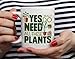 Babimarkeebei Funny Coffee Mug Plant Lover Coffee Mug, Houseplant Tea Cup, Gardner Landscape Green Gifts, Need Plants white 11 Oz