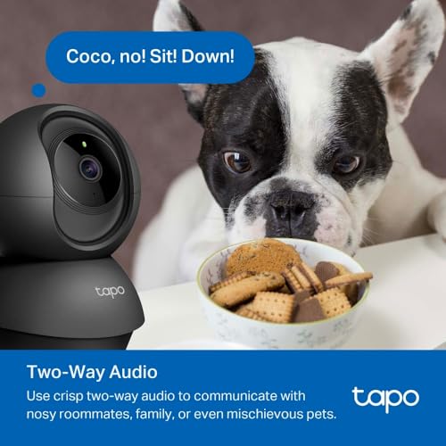 Image of Tapo C201 Indoor Pan /Tilt Camera, Security Camera, WiFi, No Monthly Fee, AI Detection, Dog Camera, Baby Monitor, Full HD 1080P, 360 Vision, Night Vision, Works with