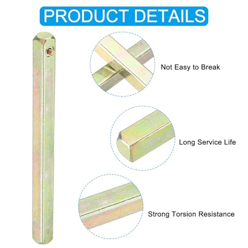 QUARKZMAN Feder-Türknaufspindel 110x8mm, 2er Pack Ersatz-Türknaufspindel Stange aus Kohlenstoffstahl für die meisten Schlosskasten-Türknaufe Vintage-Türsteuerungssysteme, Gold