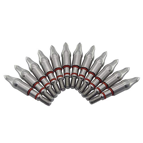 maifield Stainless Steel Archery Field Points, Easy Pull Various Outside Diameter,85/100/125/150 Grains,Screw in Archery Field Tips (9/32