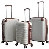 Mala De Bordo Viagem Rodinha 360° ABS Resistente Viagens Negócios(8kg Marrom LuDD 52x32x22cm)