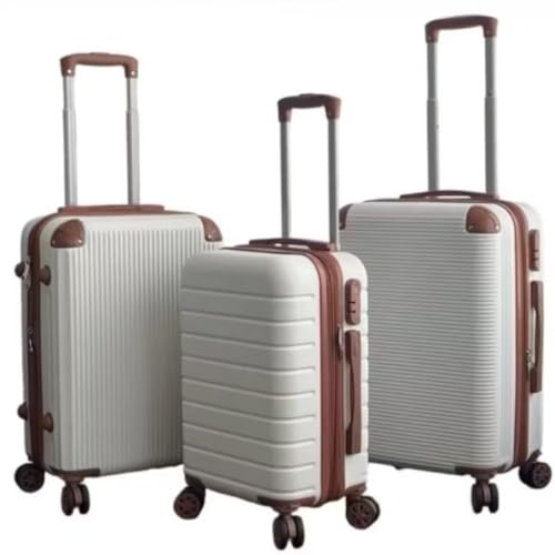 Mala De Bordo Viagem Rodinha 360° ABS Resistente Viagens Negócios(8kg Marrom LuDD 52x32x22cm)