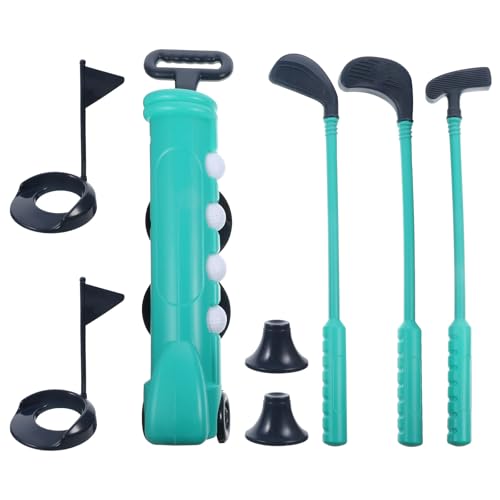 JUMPLAWN Ensemble de Golf pour Garçon et Filles, 1 Set Clubs et Balles en Plastique Bleu-Vert, Jeu D’extérieur Éducatif pour Bébés et Débutants, Stimule Coordination et Motricité, Loisirs