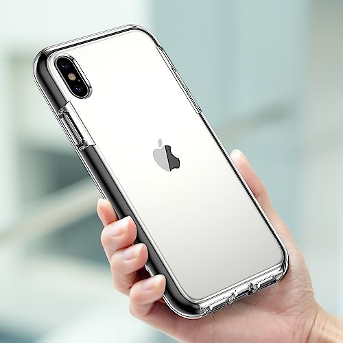 Coolqo Compatible For Iphone X Case/Iphone Xs Cases 5.8 Inch, With [2 X Tempered Glass Screen Protector] Clear 360 Full Body Coverage Silicone [Military Protective] Shockproof Phone Cover - Black #TOP5