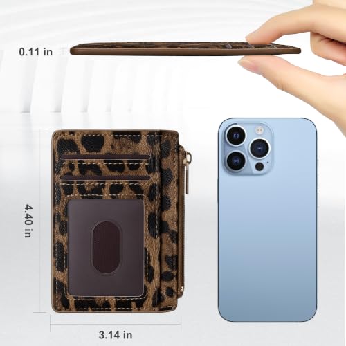 Image of Tipmile Womens Credit Card Holder Wallet, Small Slim RFID Blocking Sleeve | Mini Tiny Cute ID Case, Minimalist Zipper Pocket Wallet, Thin Coin Purse, Mothers Gift