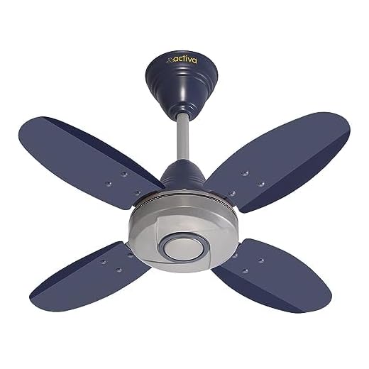 ACTIVA ORNET 600mm Ceiling Fan, 850 RPM High Speed Air Delivery with 4 Blades, Anti-Dust Coating, 2 Years Warranty - Silver Blue