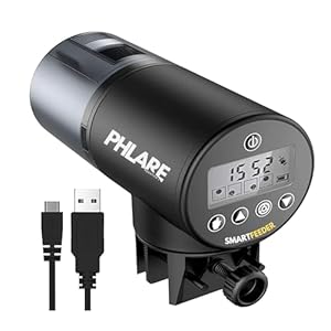 Automatic Fish Feeder – Rechargeable 200ml Auto Timer for Aquariums, Ponds & Reef Tanks – Ideal for All Fish Types | Flake & Pellet Food Dispenser for Vacation & Weekend