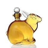 Rabbit Whiskey Decanter,Animal Wine Decanters,1000ML Glass Liquor Decanter For Scotch Vodka, Whiskey, Rum, Tequila (short-eared rabbit)