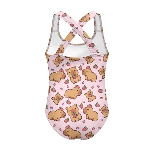 Image of Girls One Piece Swimsuits Quick Dry Beach Bathing Suit Crossback Swimwear 5-14 Years