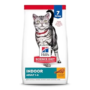 Hill’s Science Diet Indoor, Adult 1-6, Easy Litter Box Cleanup, Dry Cat Food, Chicken Recipe, 7 lb Bag