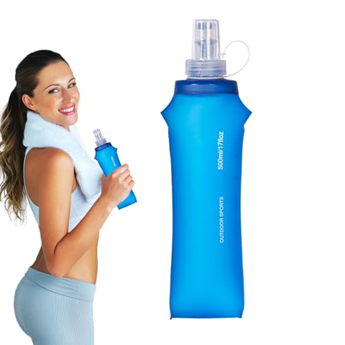 Botella de agua con pistón plegable - Botella de silicona reutilizable para viajes, botella de hidratación plegable y a prueba de fugas | Contenedor portátil ligero para comida de senderismo en el