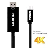 MOKiN USB C to HDMI Cable Adapter, USB Type C to HDMI Adapter Cable for 2017 MacBook Pro,Dell XPS 12/13/15,Samsung s8 and More with Gold-Plated HDMI Port,Support 4K @30Hz 6Ft/1.8M