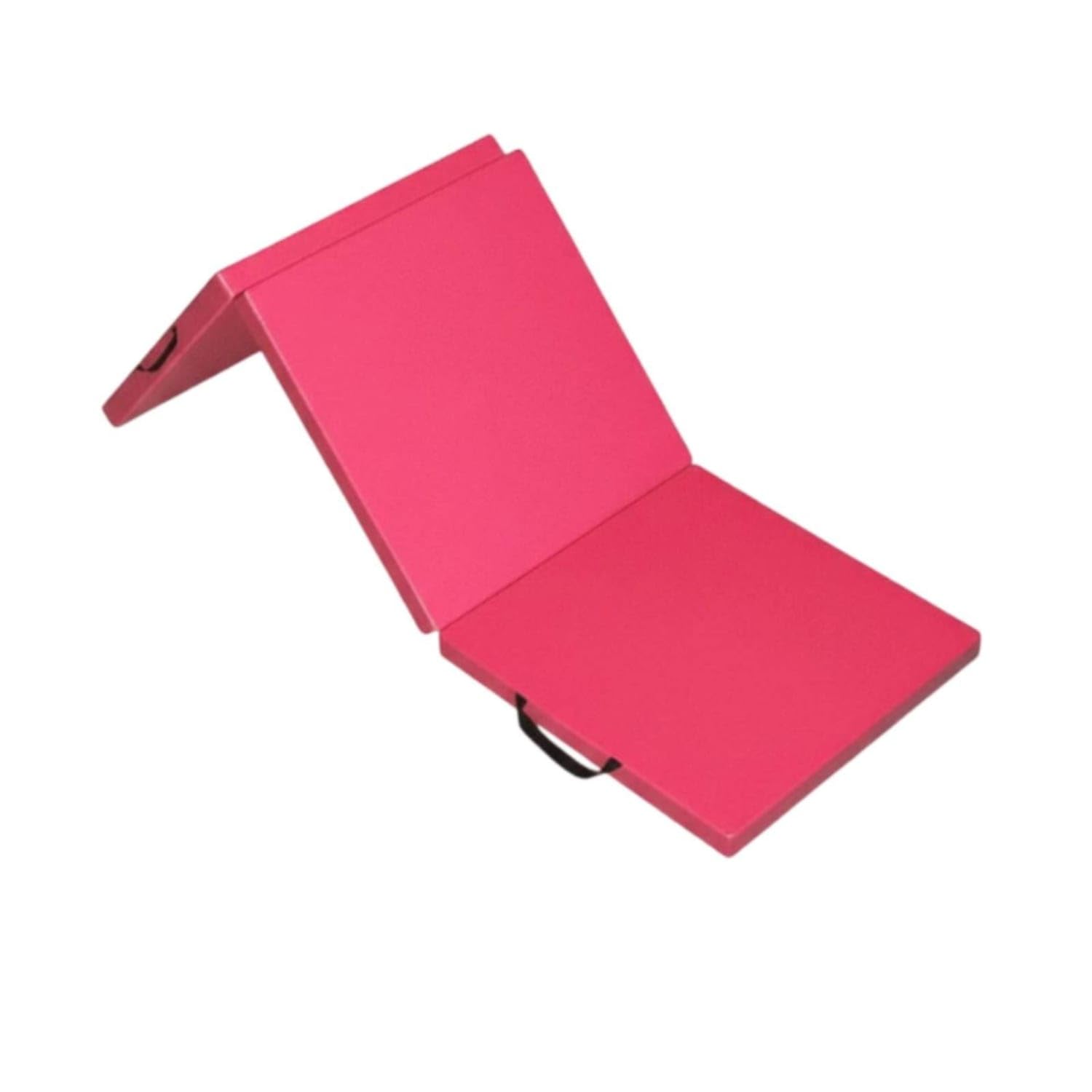 Foldable Design Tri-Fold Exercise Mat Long-Lasting Faux Leather Cover Folding Gymnastics Mat Carrying Handles Sit-up Cushion Waterproof for Students, Kids, Beginners, Rose Red, 180*60*5cm-picture-20