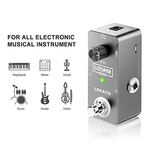 Lekato Guitar Looper Effect Pedal Loop Pedal 5 Minutes Looping Time Looper Pedal One Looper Unlimited Overdubs thumb #3