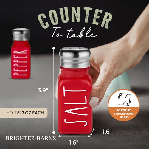 Image of Pepper Grinder or Salt Grinder, Best Spice Mill with Ceramic Blades, Adjustable Coarseness, Black Pepper Mill Grinder Shaker Steel Lid (red)