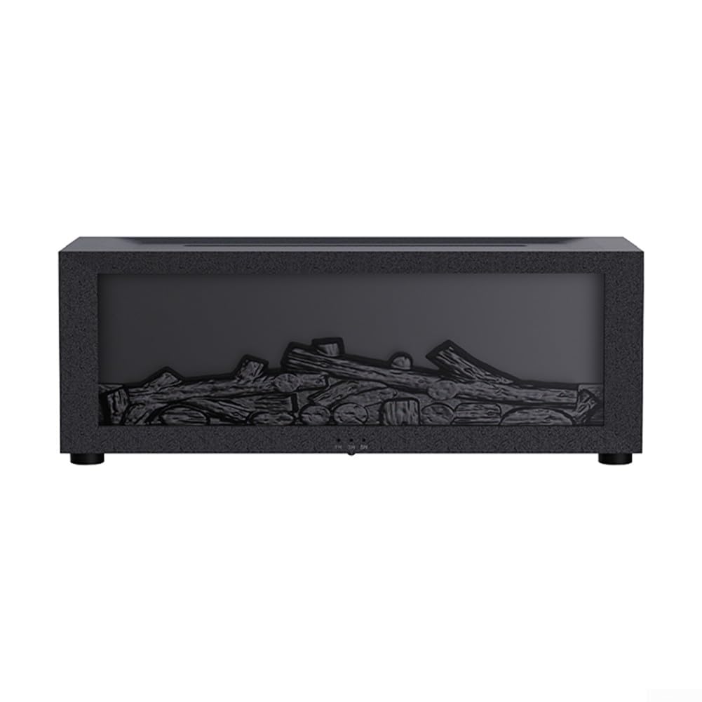 EasyByMall Difusor de chimenea de llama, difusor de aceite esencial de 150 ml, difusor de chimenea 3D, con control remoto, difusor de aromaterapia para dormitorio, Apagado Automático Sin Agua(negro)